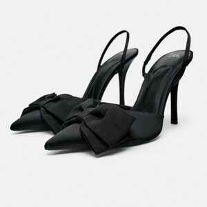 Zara Black Bow Heels